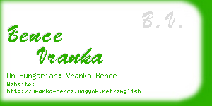 bence vranka business card